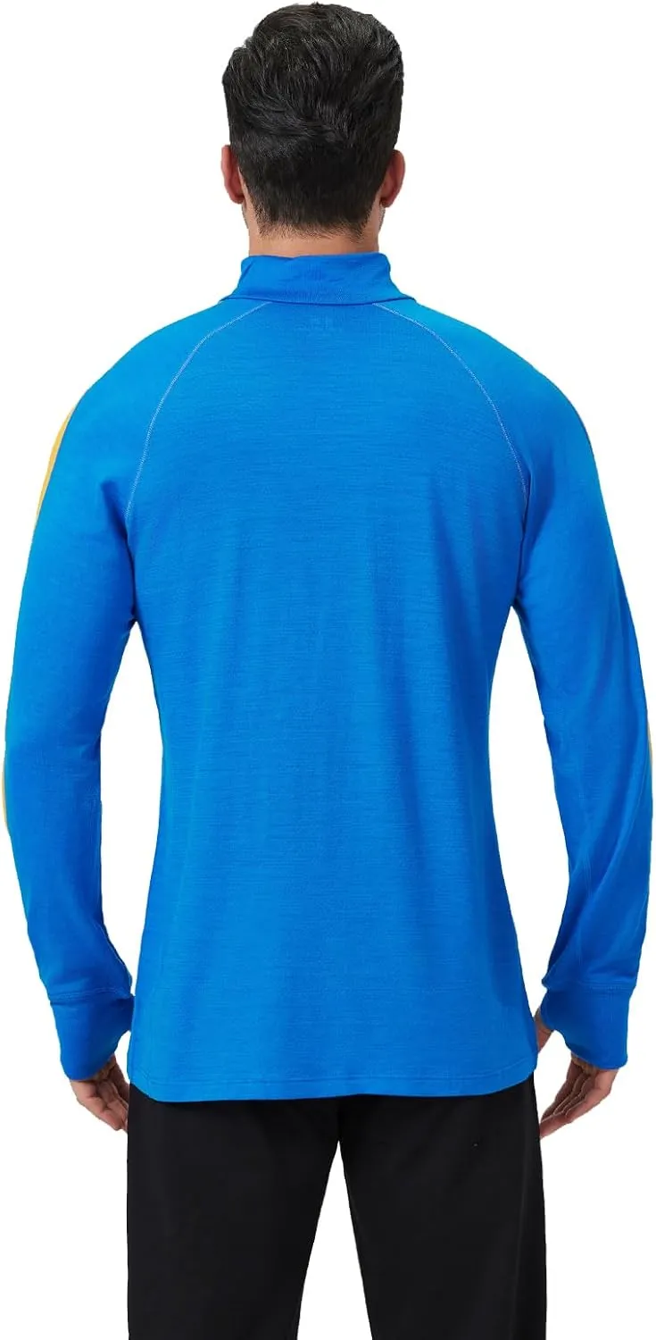 100% Merino Wool Base Layer Mens - Wool Half Zip Sweater Men - Merino Quarter Zip Wool Sweater Lite