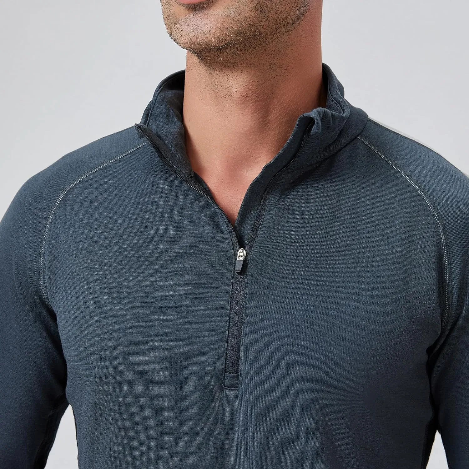100% Merino Wool Base Layer Mens - Wool Half Zip Sweater Men - Merino Quarter Zip Wool Sweater Lite