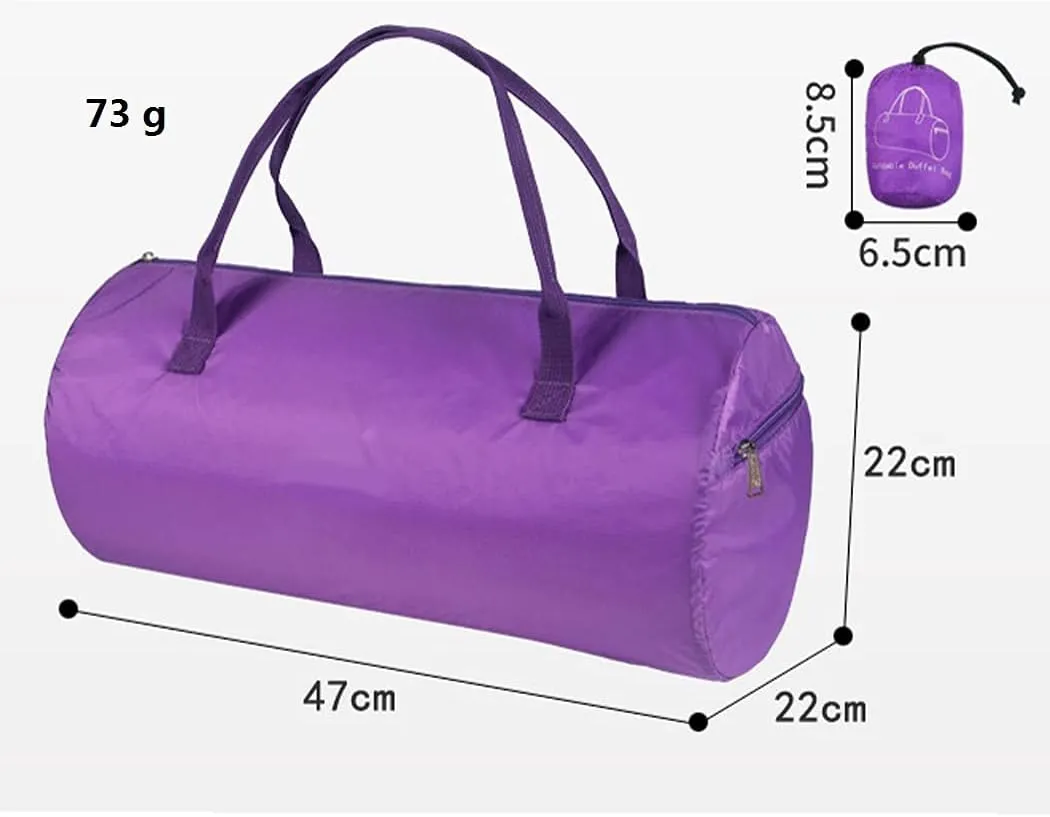 17L Foldable Duffle Bag, Blue, Lightweight, Water Resistant, Gym, Fitness, Sports, Outdoor, Camping, Travel, School, Shopping