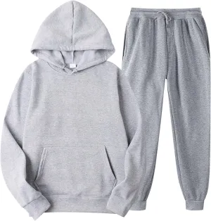 2 Piece Outfits for Women, Womens Sweatshirts Oversized Long Sleeve Hoodie Pullover Tracksuit Jogger Sweatsuits with Pockets
