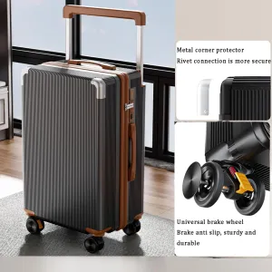 20-Inch Blue Hardshell Luggage Suitcase with Cup Holder & Spinner Wheels - Upgrade Wide Handle Travel Bag(Black,20in)