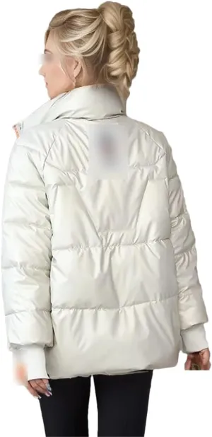 2023 Winter Glossy Down Cotton Coat Women Loose Puffer Parkas Warm Cotton-Padded Jacket With Pockets