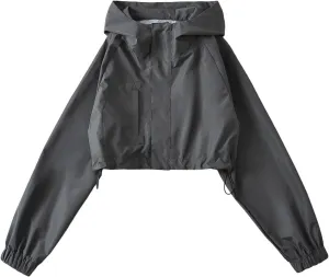 2023 Women Cropped Trench Coats Fashion Winter Windproof Windbreaker Jackets Fashion Classic Hooded Coat Trendy Outerwear