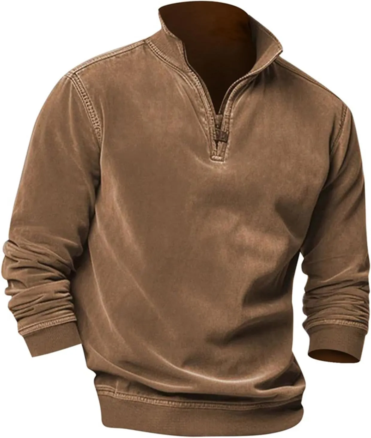 2024 Men's Sweaters 1/4 Zip Up Casual Turtleneck Pullover Polo Slim Fit Sweaters Long Sleeve Thermal Sweatshirts