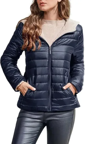 2024 Women Lightweight Hooded Windproof Winter Coat With Recycled Insulation Winter Slim Short Hooded Thin Winter