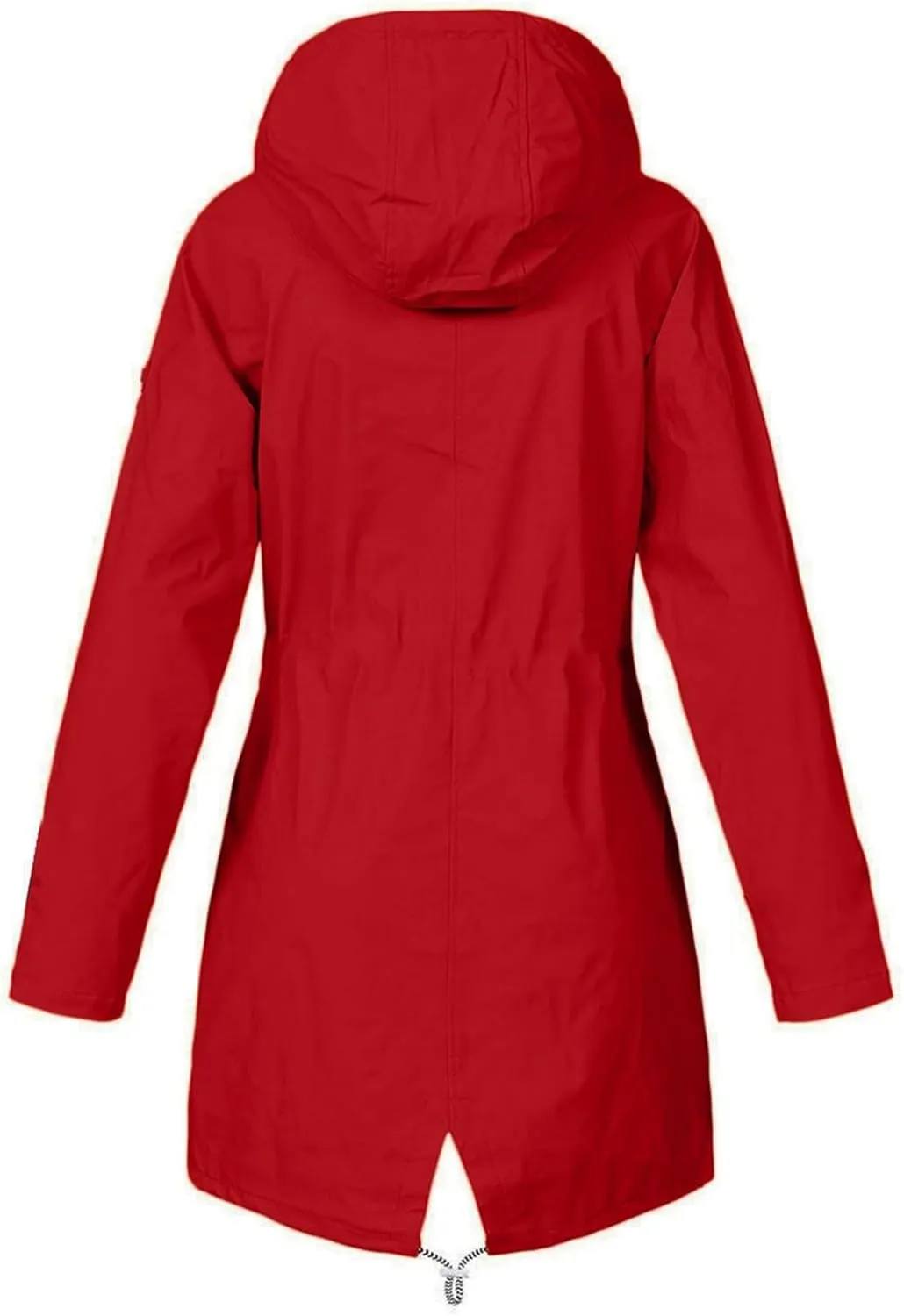 2024 Womens Fleece Trench Coat Winter Thicken Warm Hooded Windbreaker Jackets Windproof Zipper Drawstring Outdoor Raincoat