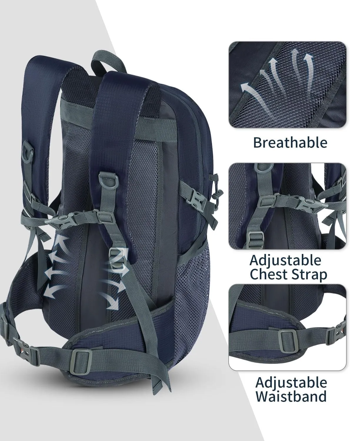 40L Hiking Backpack Lightweight Water Resistant Camping Outdoor Sport Trekking Travel Daypack for Men WomenBlue A