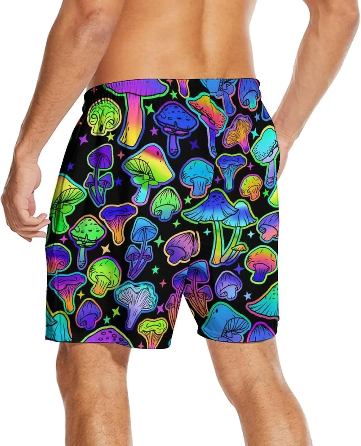 80s Shorts for Men 90s Swim Trunks Retro 80s Summer Party Shorts 90s Shorts Quick Dry Swimming Shorts with Mesh Lining