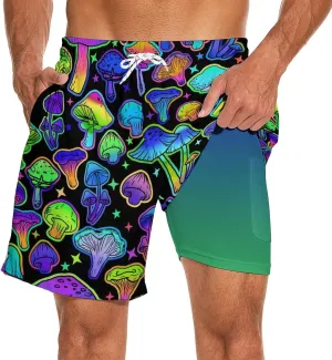 80s Shorts for Men 90s Swim Trunks Retro 80s Summer Party Shorts 90s Shorts Quick Dry Swimming Shorts with Mesh Lining
