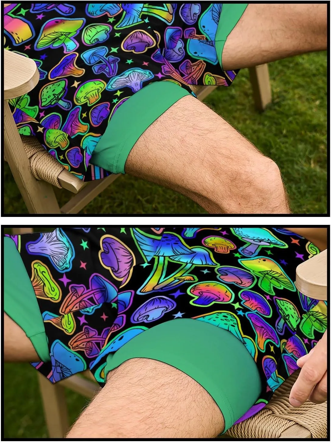80s Shorts for Men 90s Swim Trunks Retro 80s Summer Party Shorts 90s Shorts Quick Dry Swimming Shorts with Mesh Lining