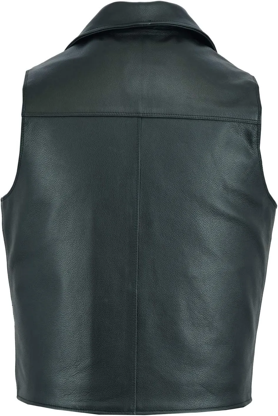 A&H Apparel Men's Classic Cowhide Leather Biker Vest - Concealed Carry Durable Design