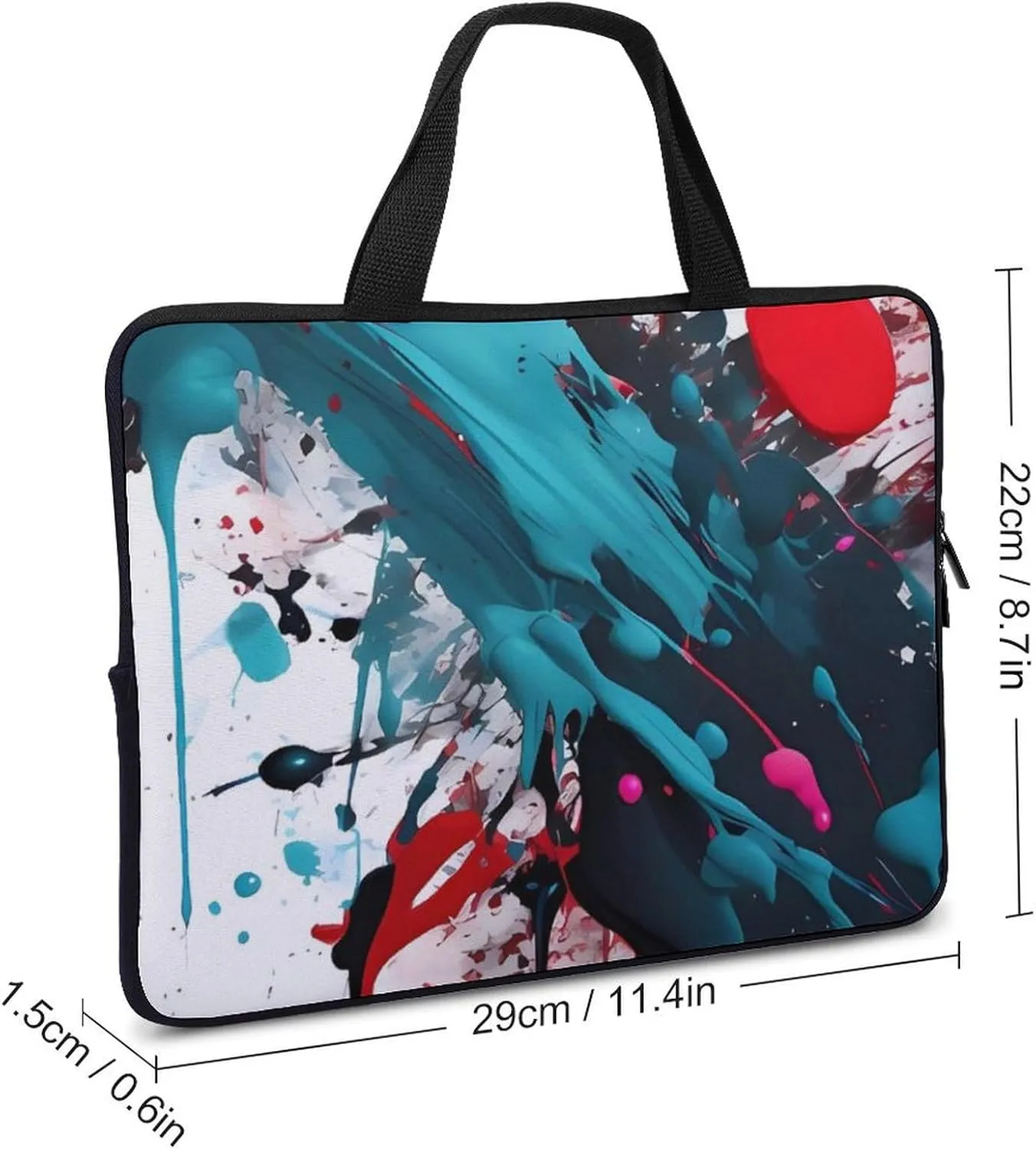 Abstract Paint Splashes Laptop Bag Durable Laptop Sleeve Water-Resistant Notebook Bag for Computer Or Tablet