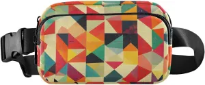 Abstract Triangle Fanny Pack Water Resistant, Women Men Waist Pack Sling Bag Purse for Travel Hiking