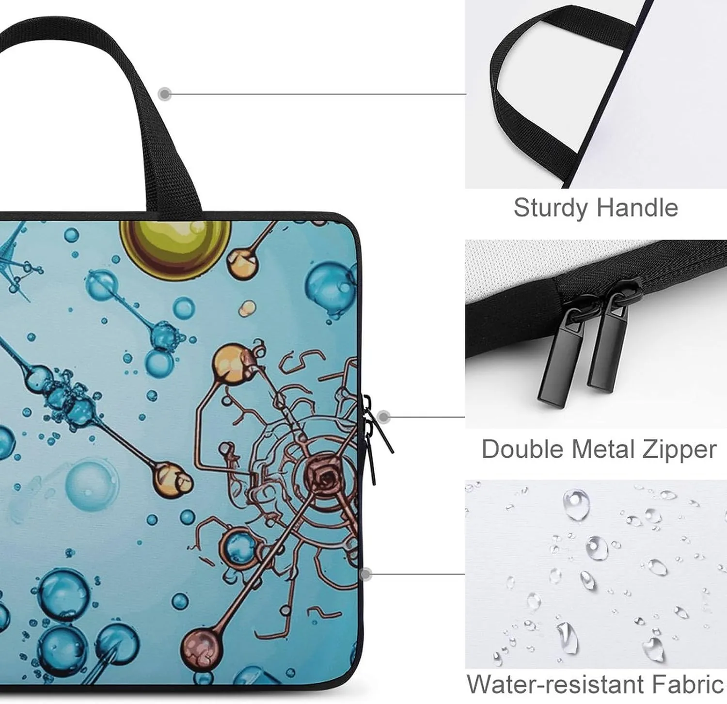 Abstraction Biology Chemistry Laptop Bag Durable Laptop Sleeve Water-Resistant Notebook Bag for Computer Or Tablet