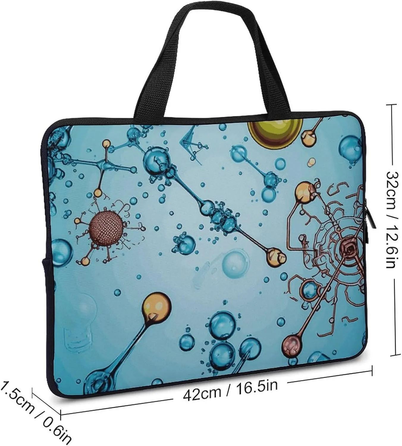 Abstraction Biology Chemistry Laptop Bag Durable Laptop Sleeve Water-Resistant Notebook Bag for Computer Or Tablet