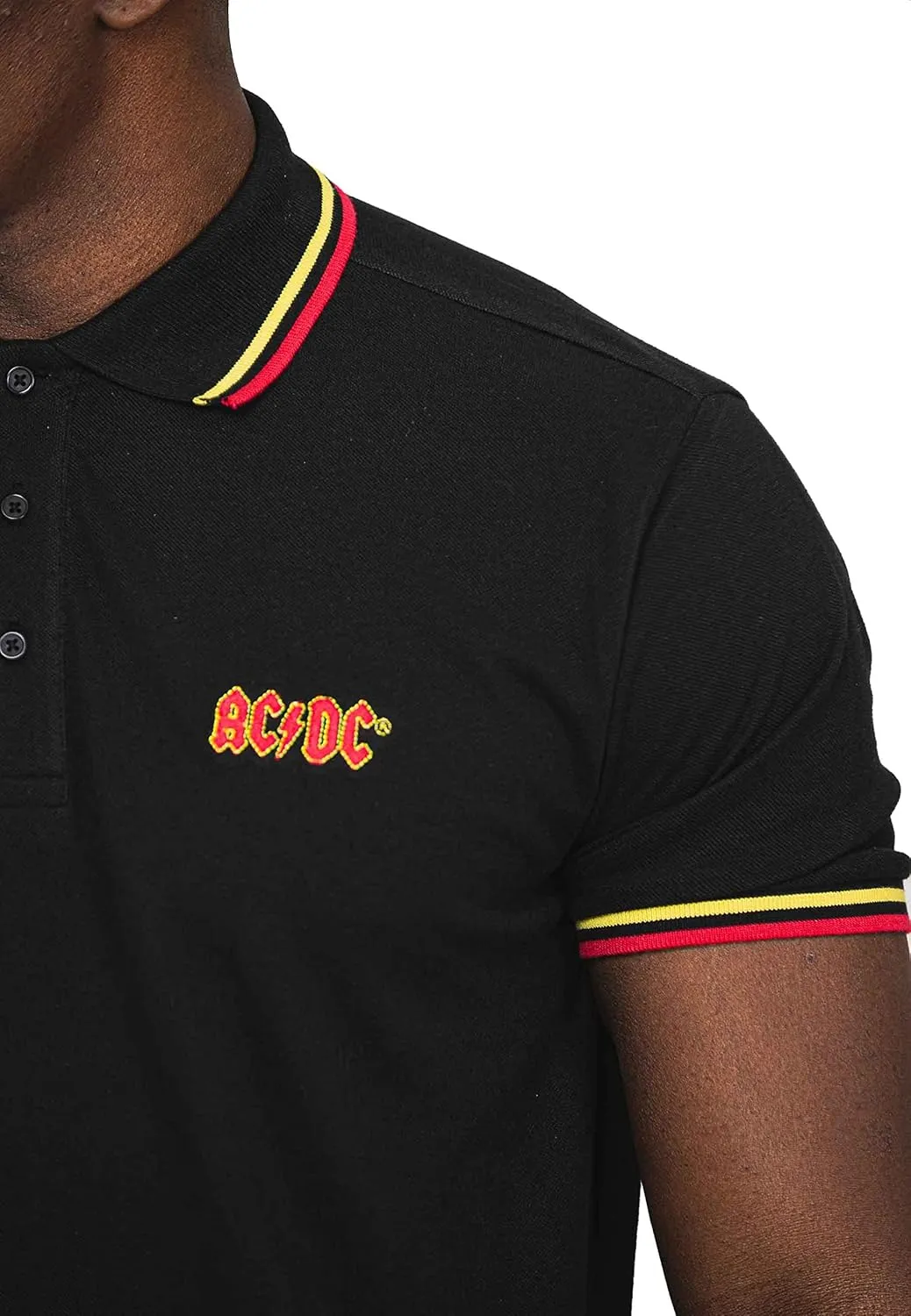 Ac/Dc Classic Voltage Band Logo Polo Shirt