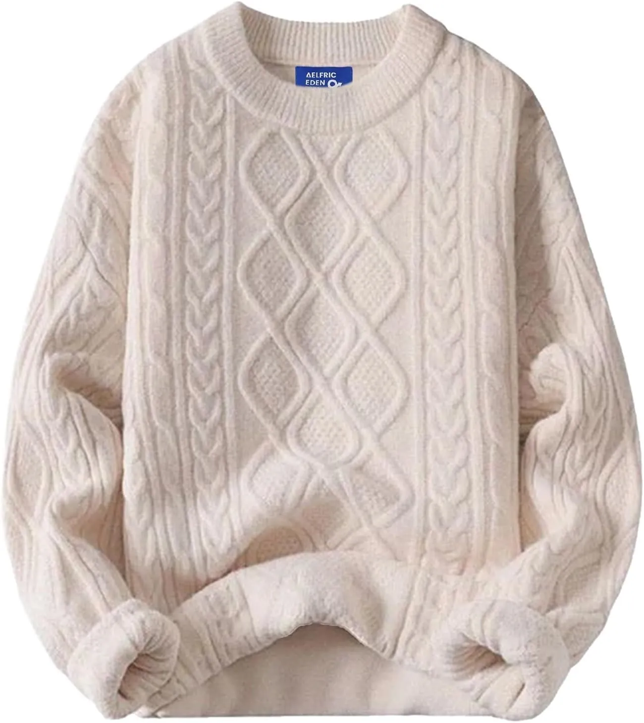Aelfric Eden Oversized Sweater 90s Vintage Cable Knit Long Sleeve Women Woven Heavy Crewneck Pullover