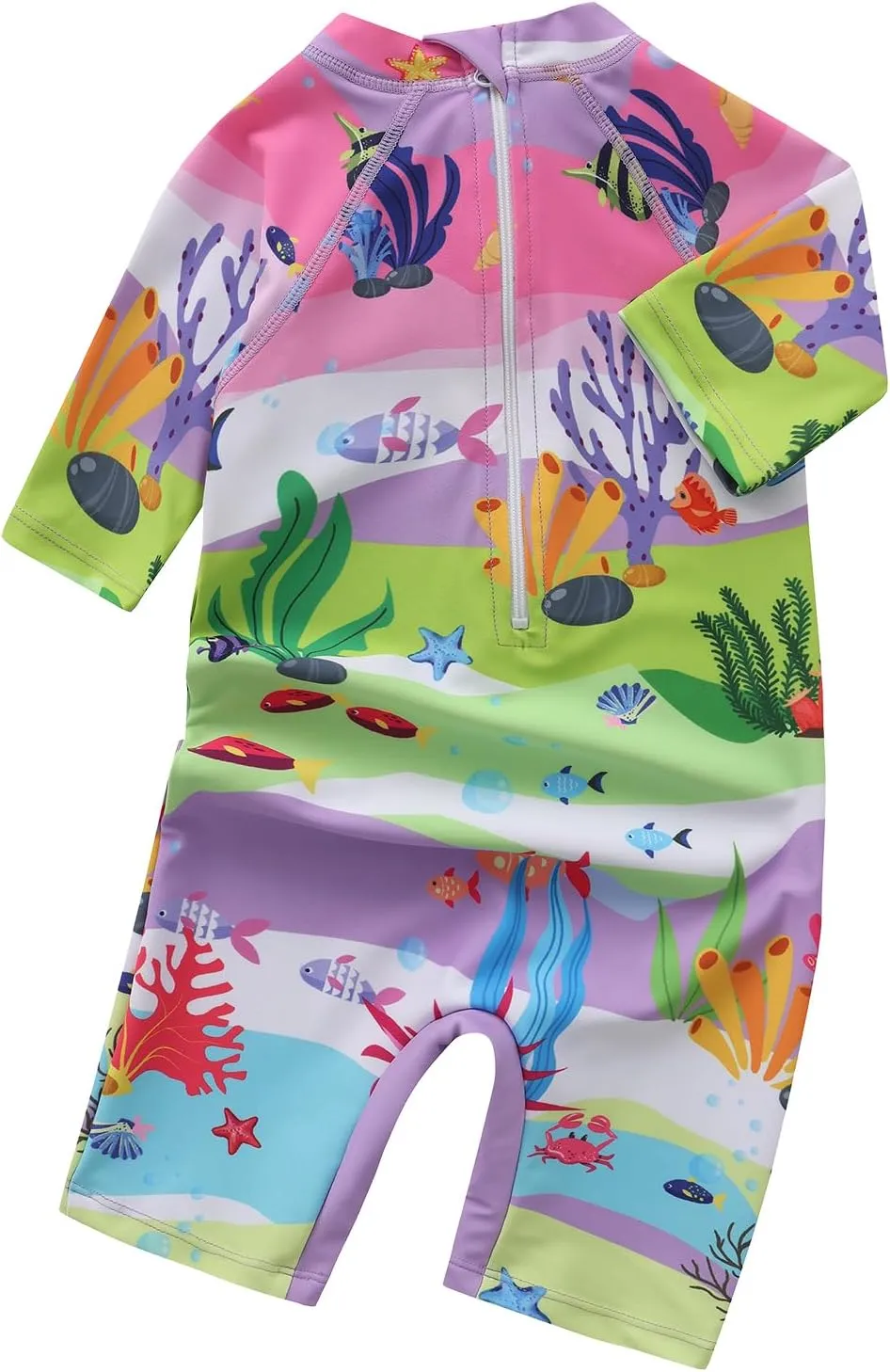 Aisyee Toddler Baby Girls Rash Guard Sunsuits for Girls One Piece Swimsuits UPF 50  Short Sleeve Bathing Suit Beachwear