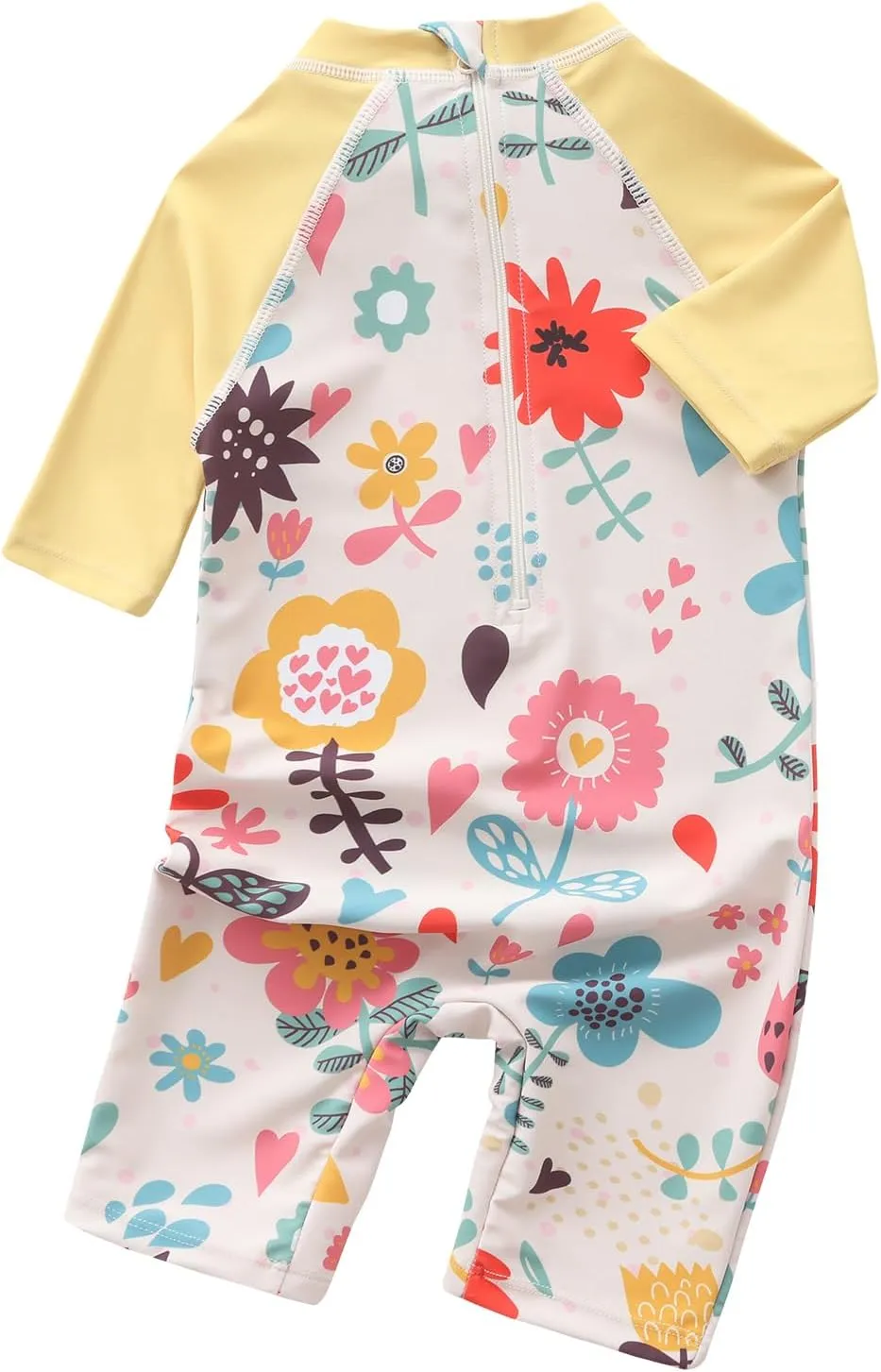 Aisyee Toddler Baby Girls Rash Guard Sunsuits for Girls One Piece Swimsuits UPF 50  Short Sleeve Bathing Suit Beachwear