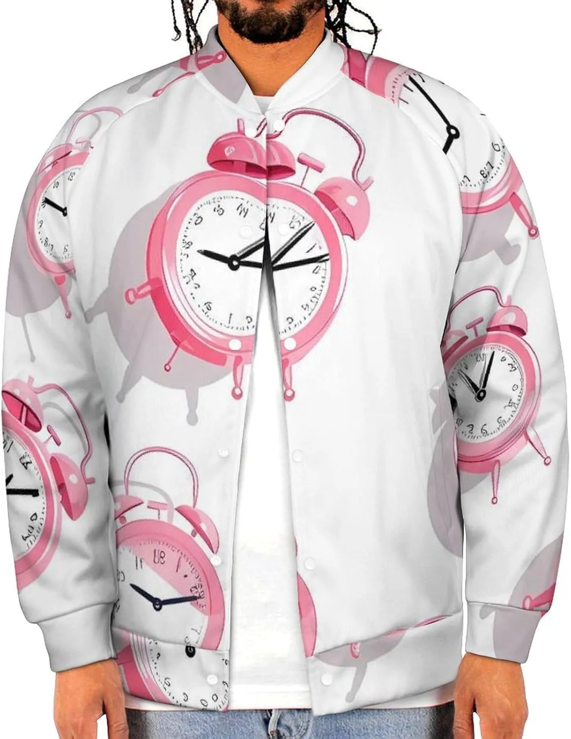 Alarm Cocks Lightweight Men's Baseball Jackets Relaxed Fit Varsity Bomber Jacket Windbreaker Coat