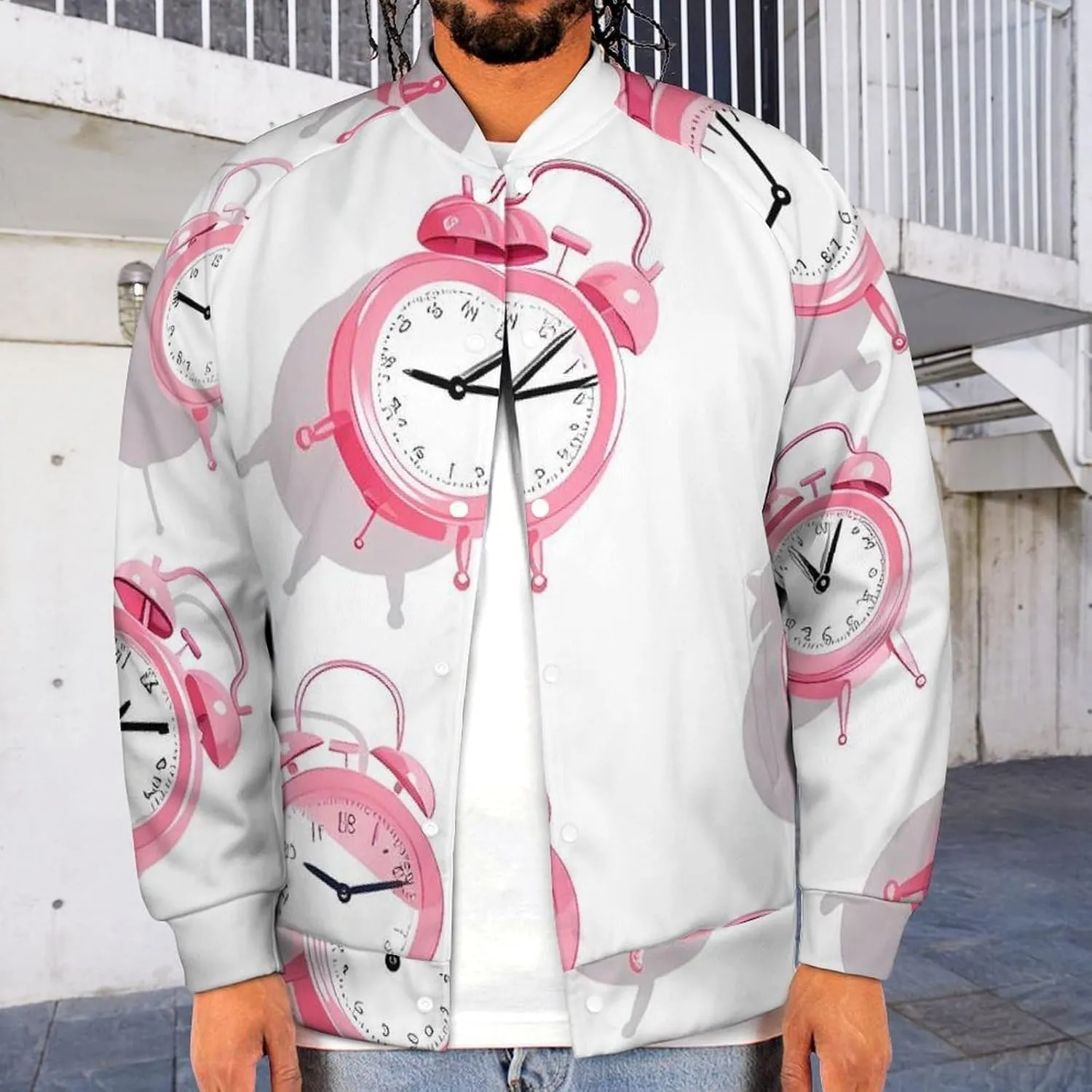 Alarm Cocks Lightweight Men's Baseball Jackets Relaxed Fit Varsity Bomber Jacket Windbreaker Coat