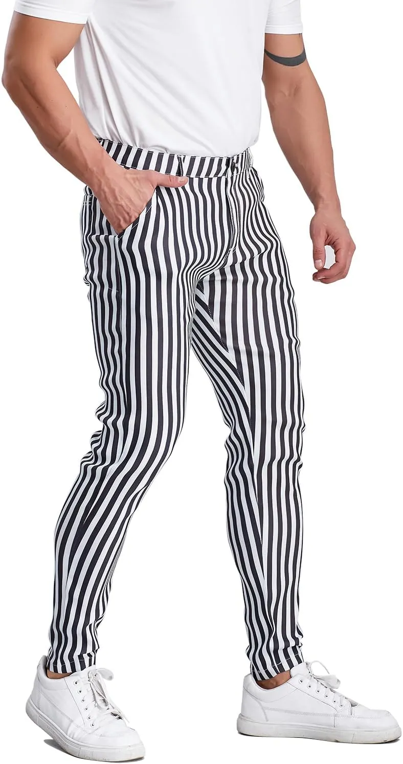 ALLELMS Mens Chinos Slim Fit Stretch Flat-Front Skinny Dress Pants