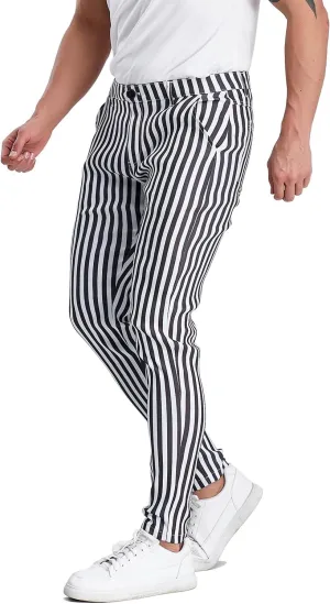 ALLELMS Mens Chinos Slim Fit Stretch Flat-Front Skinny Dress Pants