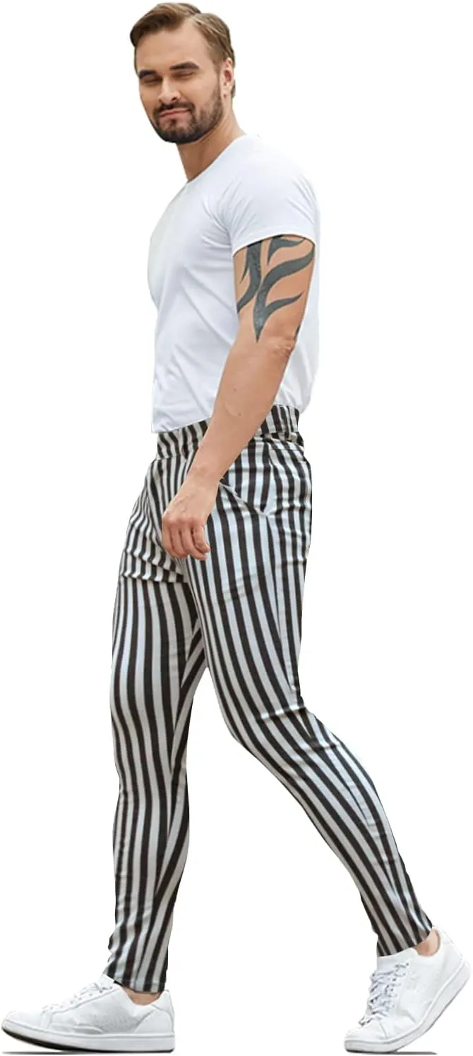 ALLELMS Mens Chinos Slim Fit Stretch Flat-Front Skinny Dress Pants