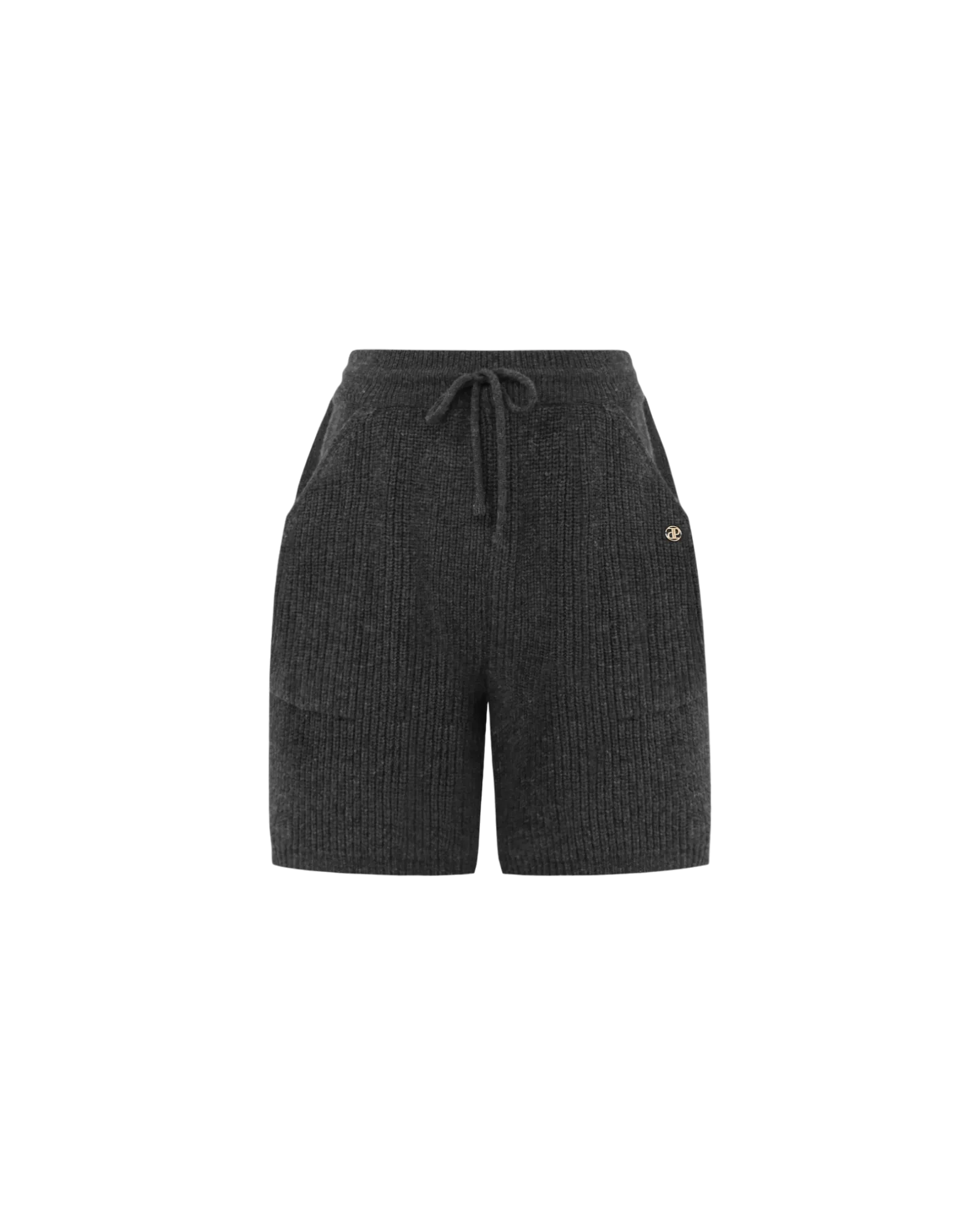 Alpaca Wool Knit Shorts In Charcoal