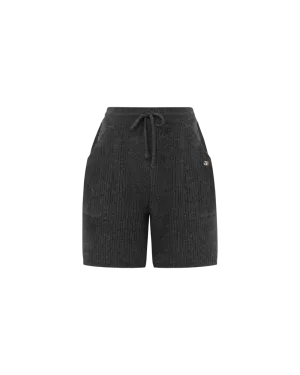 Alpaca Wool Knit Shorts In Charcoal