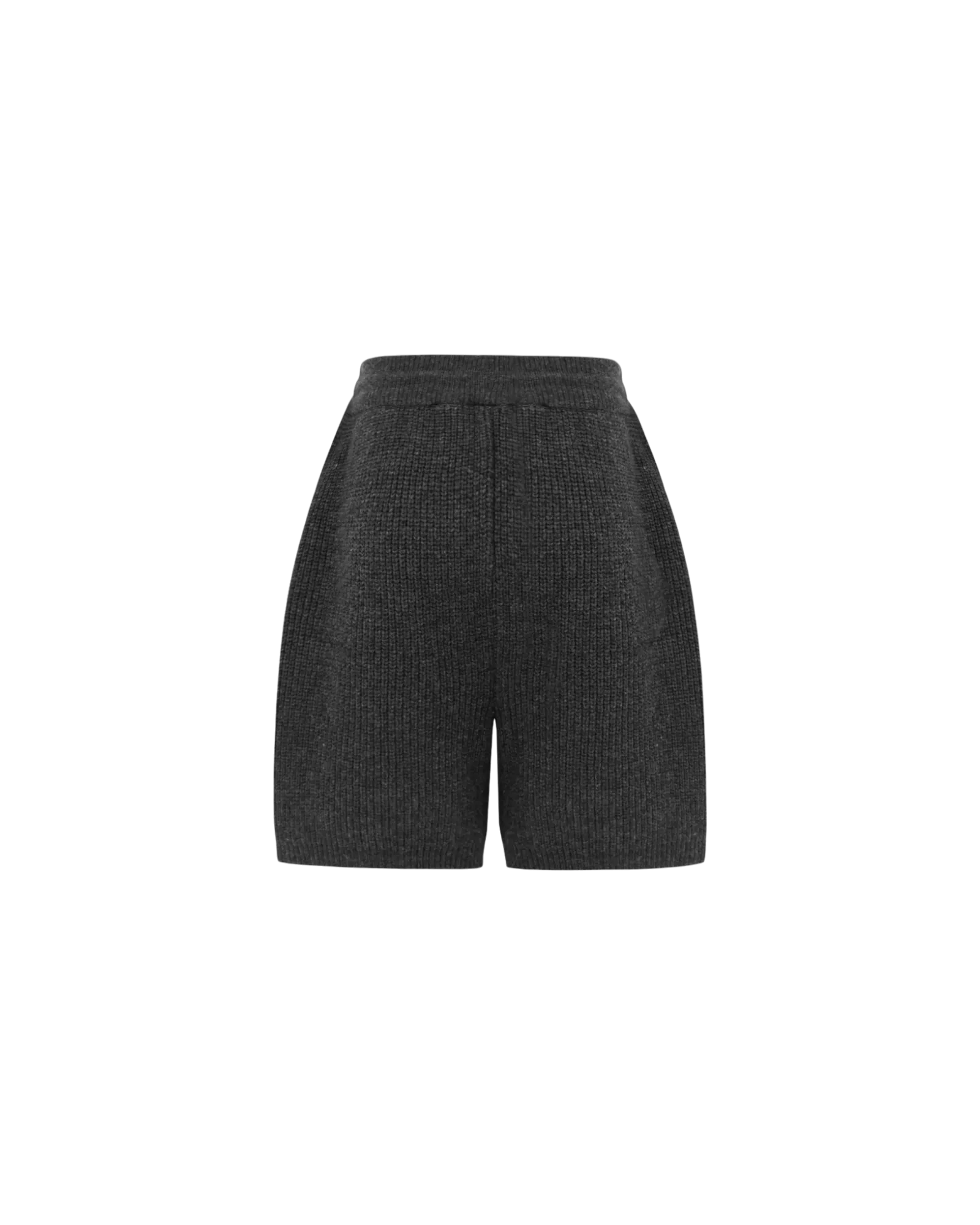 Alpaca Wool Knit Shorts In Charcoal