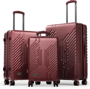 ALPHA CAMP 3 Piece Expandable Luggage Set - PC ABS Durable Hard Shell Suitcase with Spinner Wheels & TSA Lock,20-inch, 24-inch, 28-inch Luggage for Business,TravelRuby