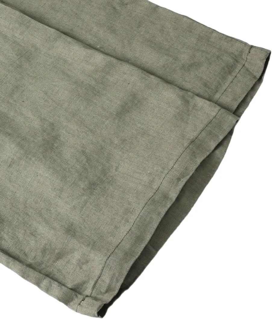 Amazhiyu Men's 100% Linen Summer Casual Elastic Drawstring Loose Pants Pockets