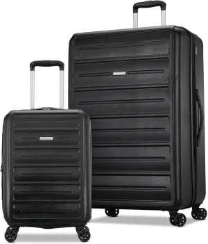 American Tourister Westridge Hardshell Luggage Set - 2 Piece Set - 20/28" Carry-On & Large Checked Luggage Set with Spinner Wheels - Expandable Hard Suitcases for Travel - Hard ABS Shell - Black