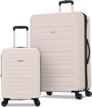 American Tourister Westridge Hardshell Luggage Set - 2 Piece Set - 20/28" Carry-On & Large Checked Luggage Set with Spinner Wheels - Expandable Hard Suitcases for Travel - Hard ABS Shell - Light Pink