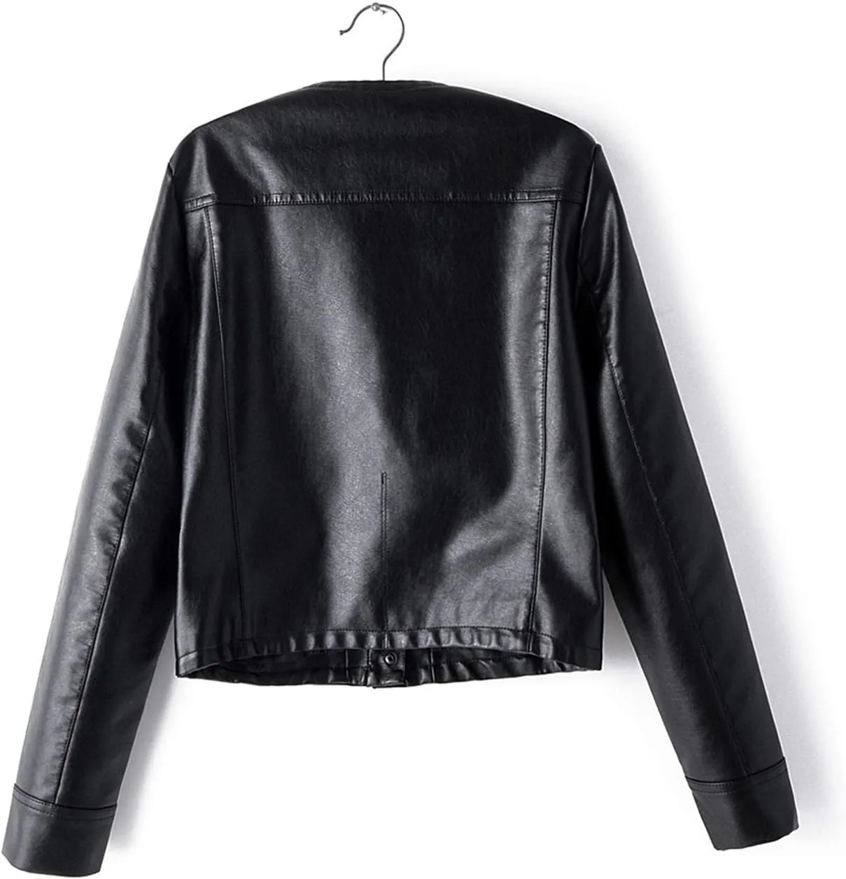 Andongnywell Womens Faux Leather Jacket Women Faux Leather Moto Biker Jacket with Pockets Women's Faux Leather Short Jack