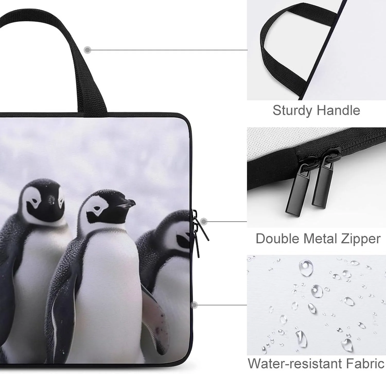 Animals And Snowfield Laptop Bag Durable Laptop Sleeve Water-Resistant Notebook Bag for Computer Or Tablet