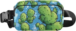 Anime Cactus Fanny Pack Water Resistant, Women Men Waist Pack Sling Bag Purse for Travel Hiking