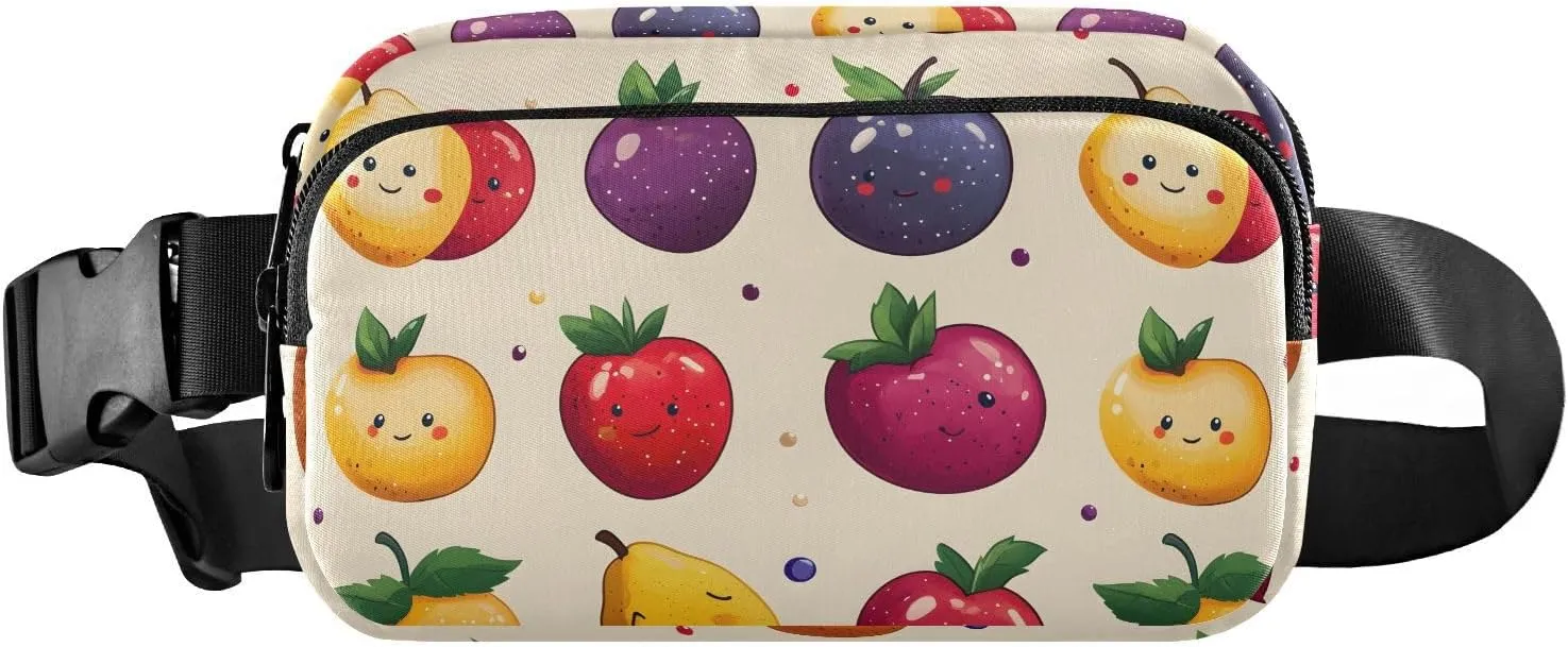 Anime Fruits Fanny Pack Water Resistant, Women Men Waist Pack Sling Bag Purse for Travel Hiking