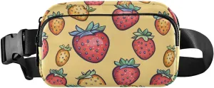 Anime Strawberry Fanny Pack Water Resistant, Women Men Waist Pack Sling Bag Purse for Travel Hiking