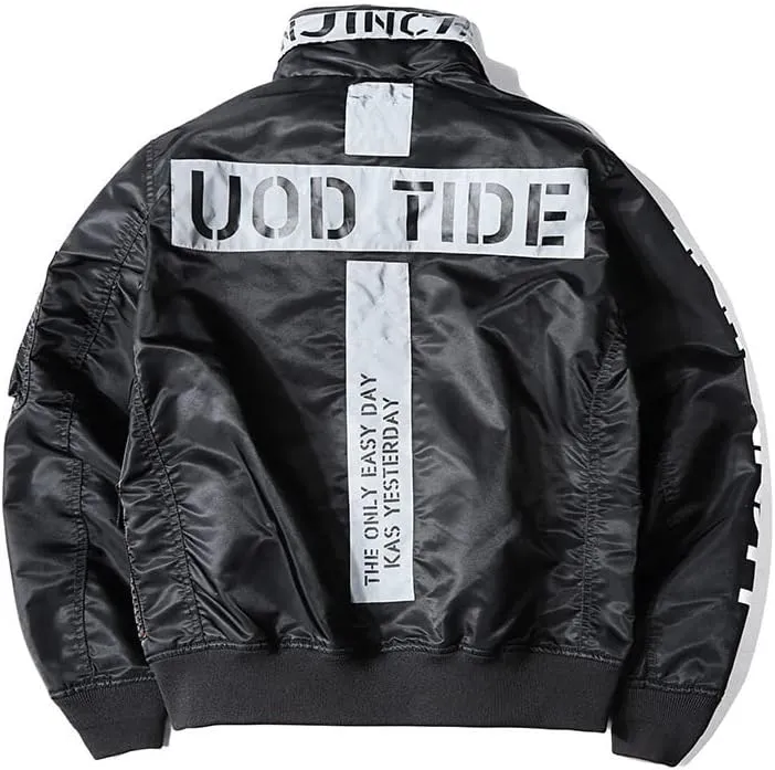 Aoleaky Military Bomber Jacket Spring-Autumn Multi-Pocket Windbreaker,Air Force Combat Style