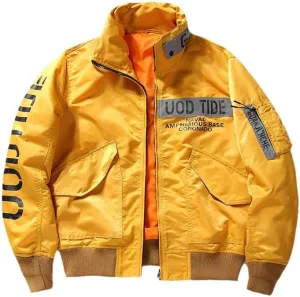 Aoleaky Military Bomber Jacket Spring-Autumn Multi-Pocket Windbreaker,Air Force Combat Style