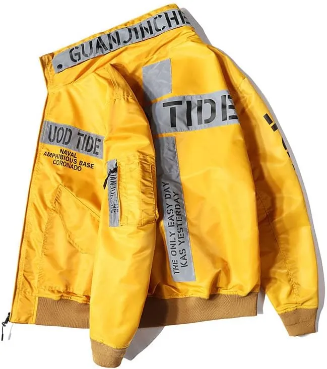 Aoleaky Military Bomber Jacket Spring-Autumn Multi-Pocket Windbreaker,Air Force Combat Style