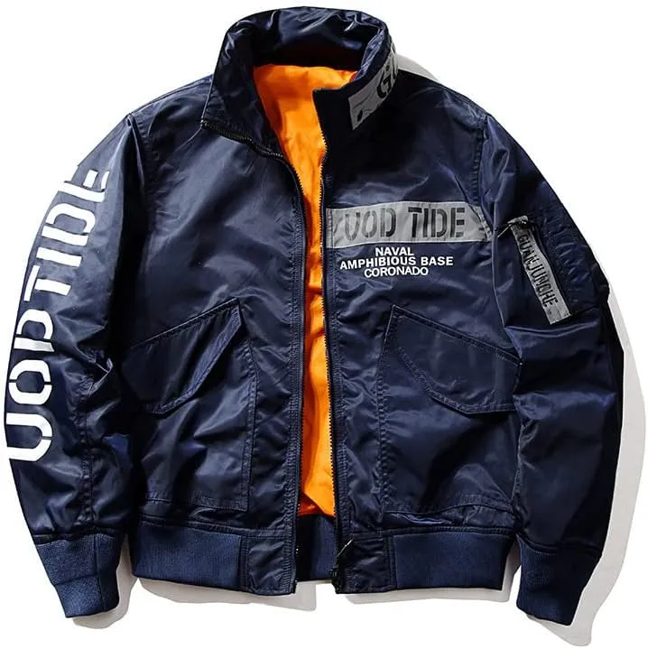 Aoleaky Military Bomber Jacket Spring-Autumn Multi-Pocket Windbreaker,Air Force Combat Style