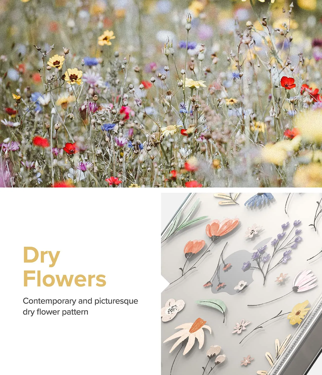Apple iPhone 14 Back Cover Case | Fusion Design - Dry Flowers