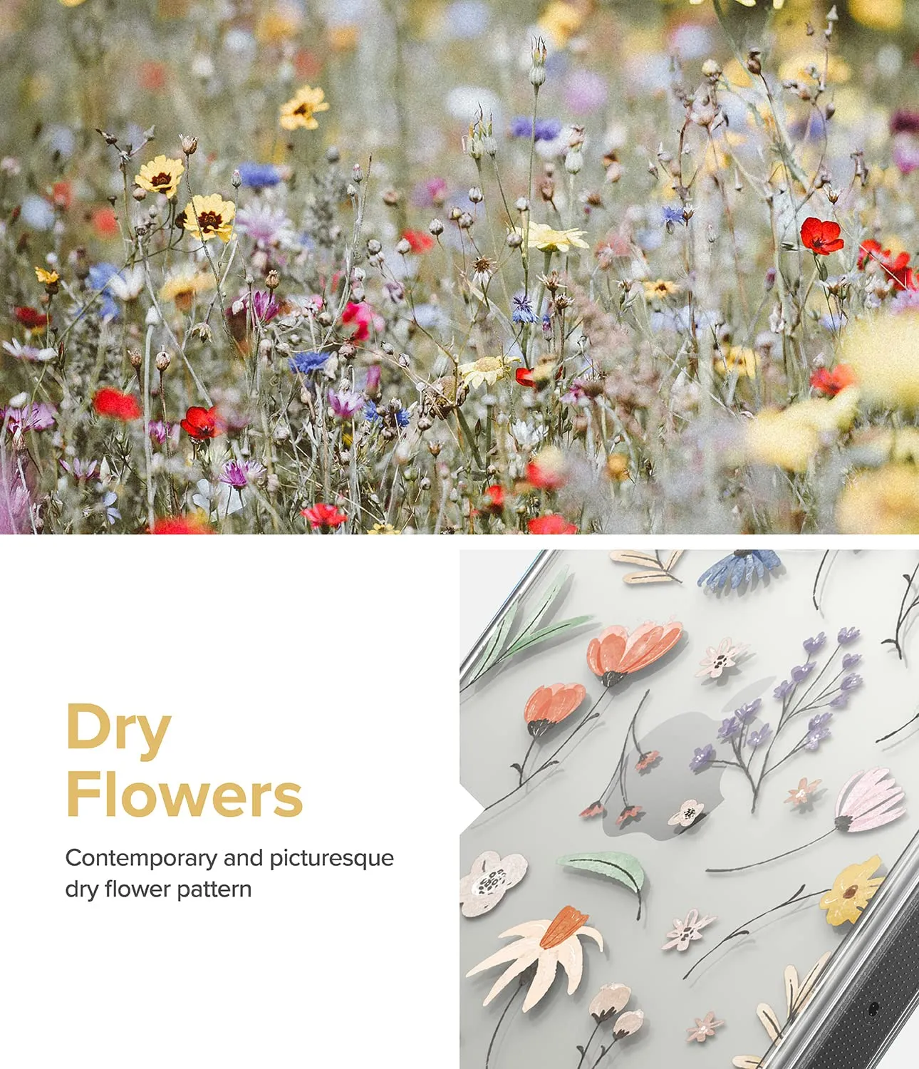 Apple iPhone 14 Pro Max Back Cover Case | Fusion Design - Dry Flowers
