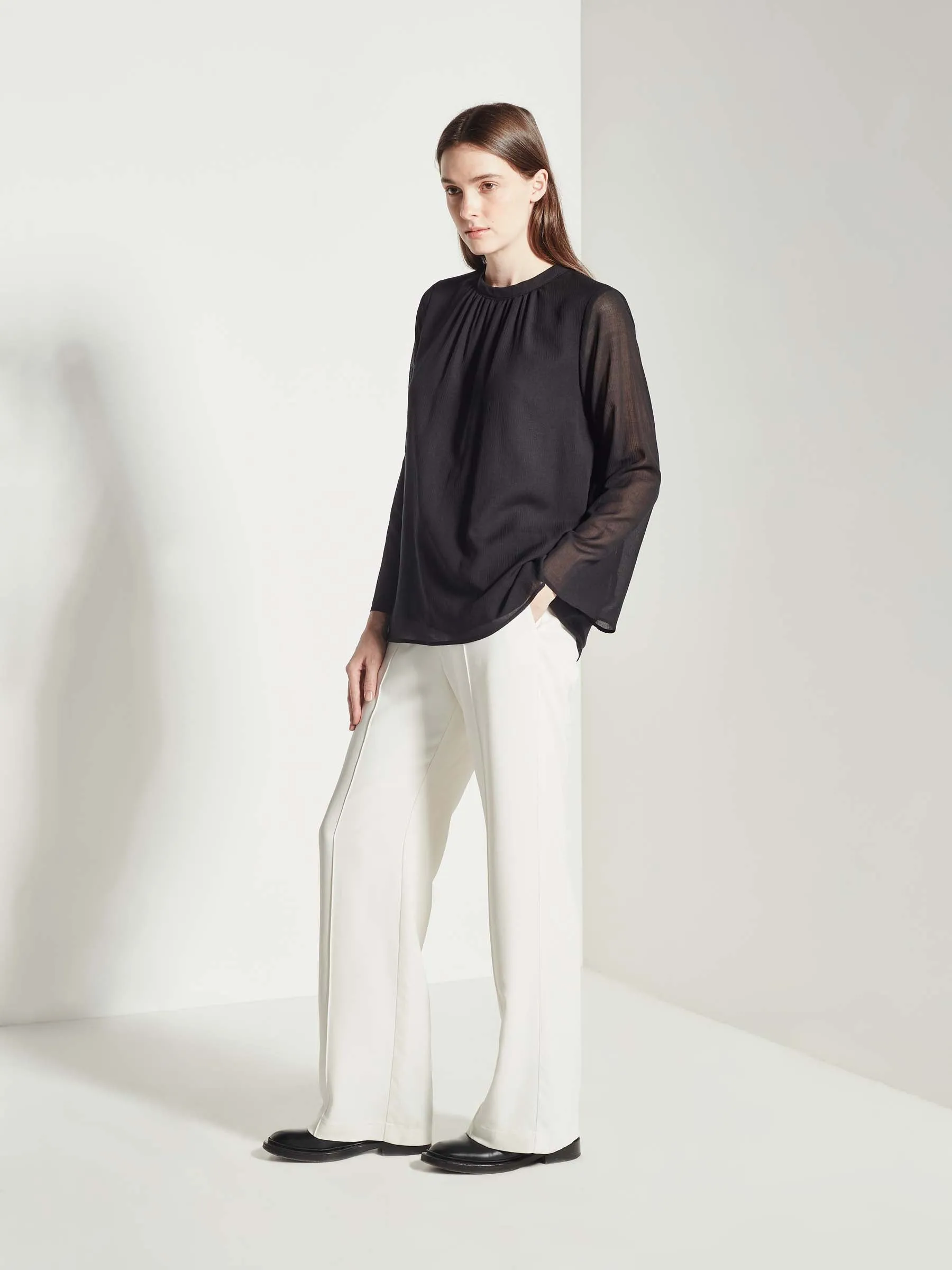 Arden Blouse - Crinkle Silk Cotton - Black