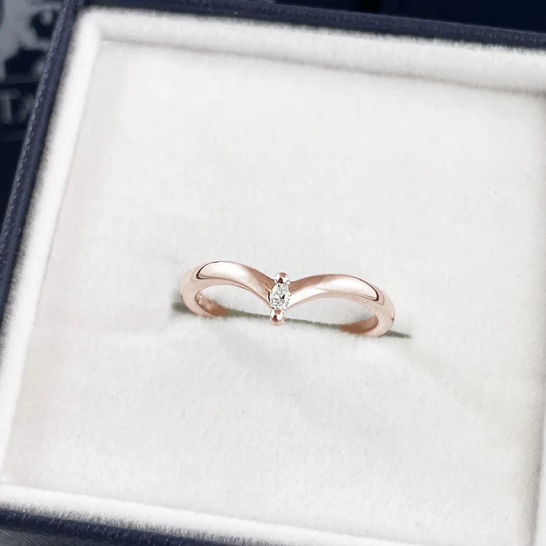 Aria Marquise Diamond Ring · Rose Gold · 2mm · .03ct