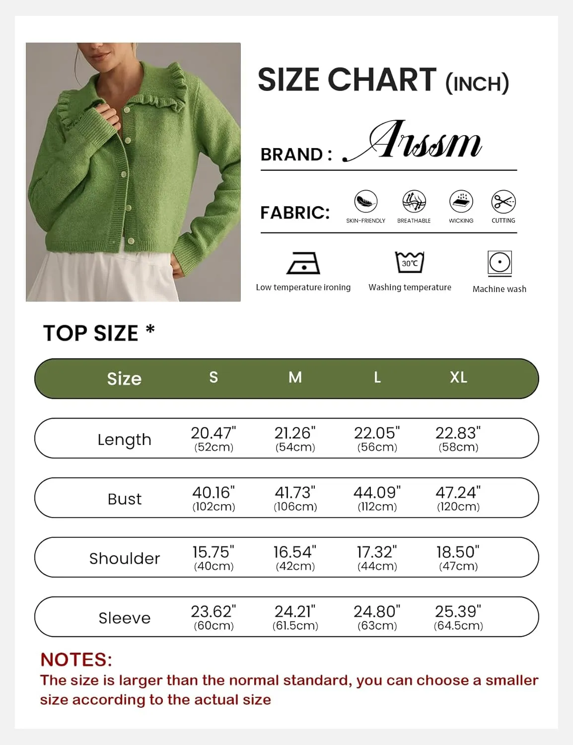 Arssm Womens Ruffle Collar Cardigan Cropped Button Down Open Front Sweaters Knitted Long Sleeve Fall 2025 Elegant Outwear