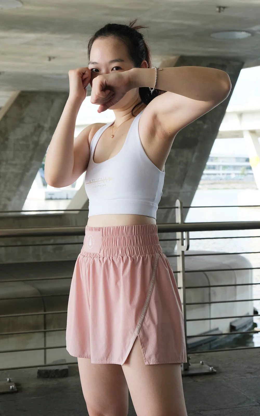 ATHENA FIGHTWEAR THEIA BOXING SHORTS (LIGHT PINK)